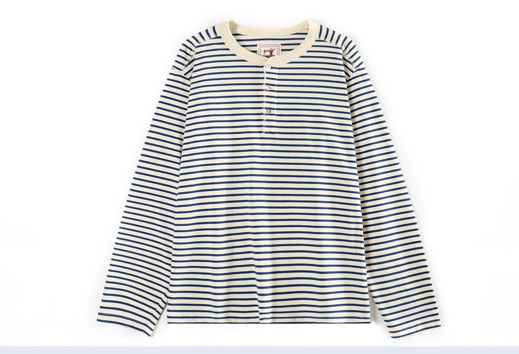PrintAce Vintage Striped Blue and White Long Sleeves