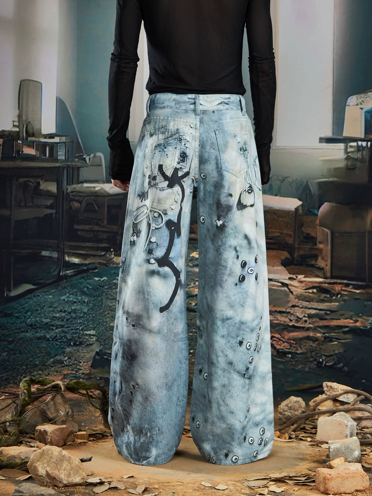 NOMANIAI 3D Printed Jeans