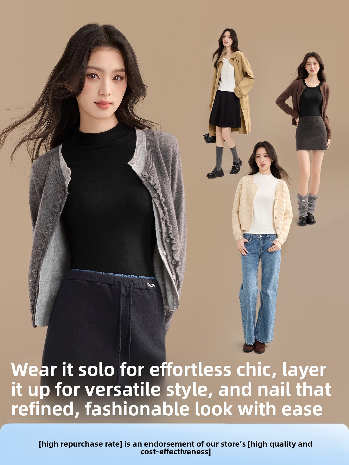 Secret World Semi-turtleneck Slim Fit Warm Inner Long Sleeve