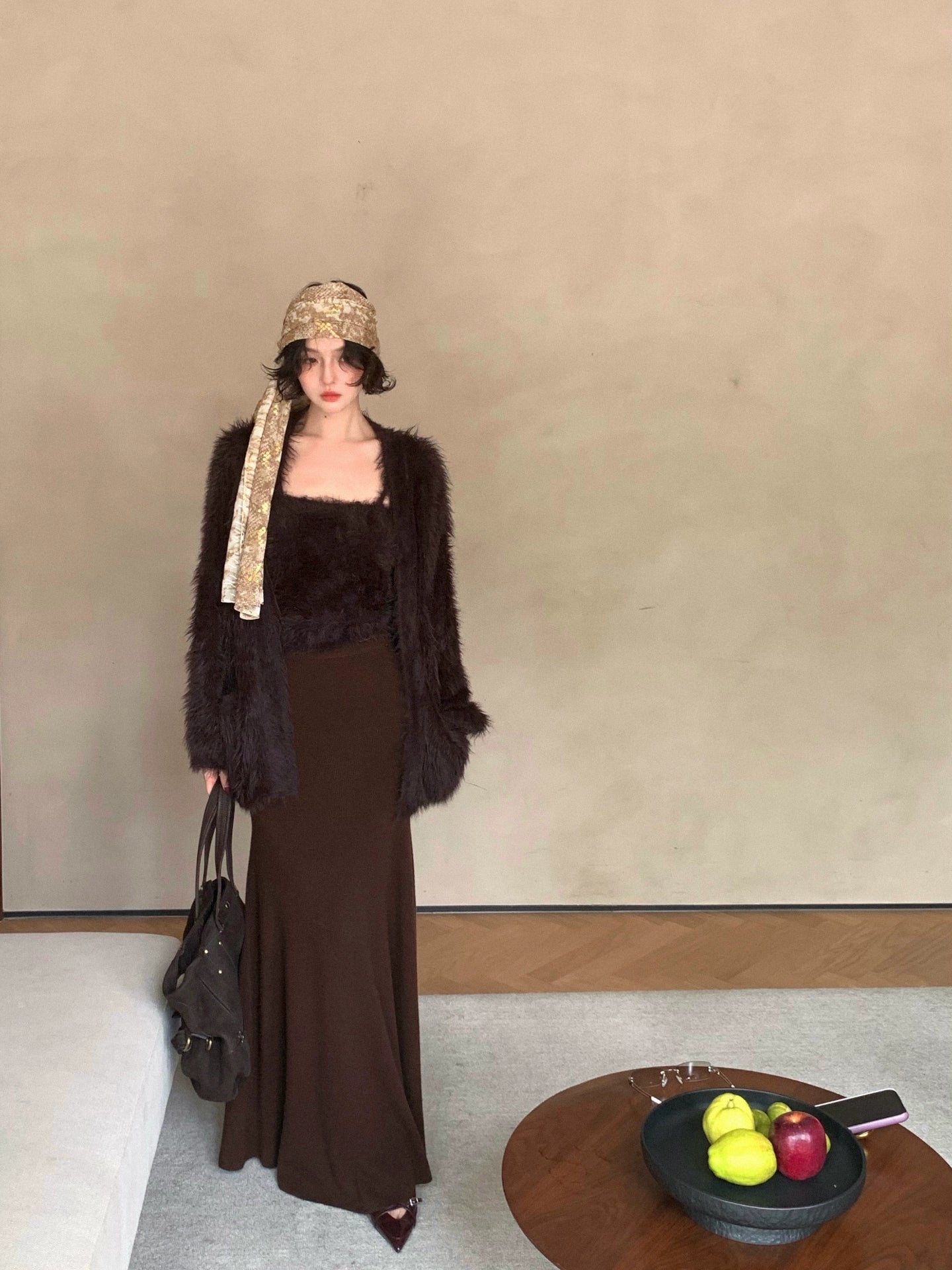 KELIFAN Retro High-waisted Half-length Fishtail Skirt