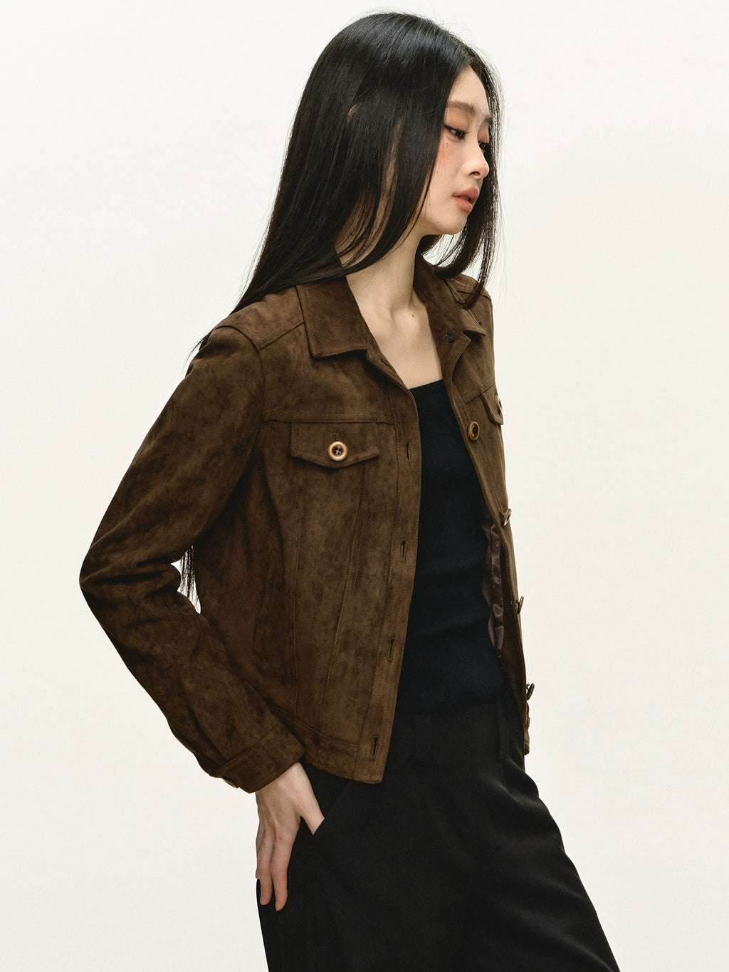 Anna Aneae Niche Button-up Collar Short Jacket