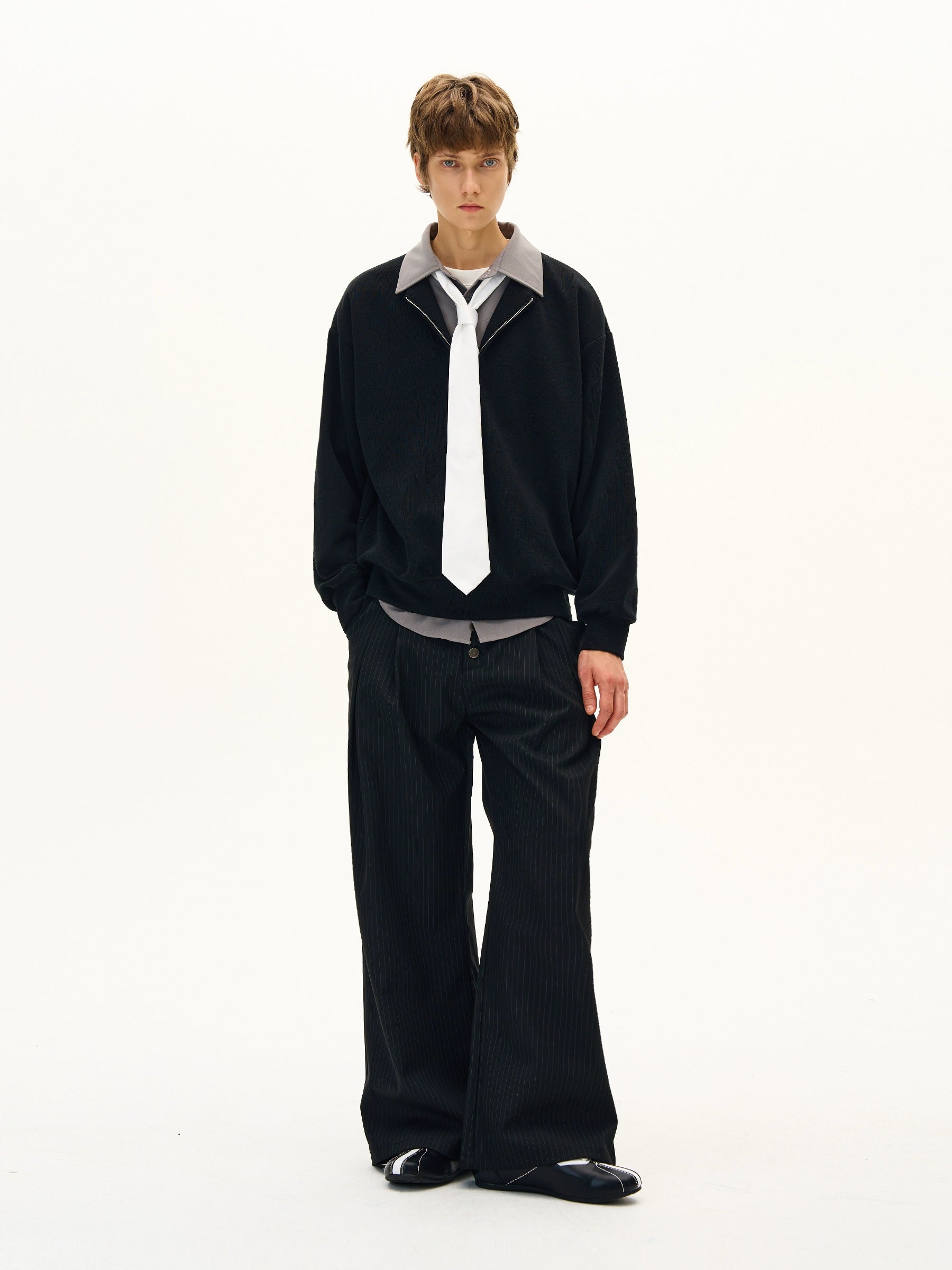 CHANYOOU Retro Fake Two-piece Spliced Sweater