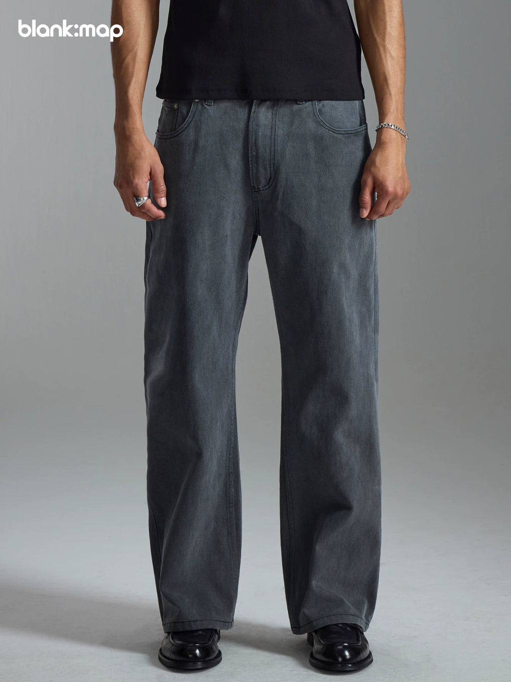 Blank Map Retro Straight Skinny Jeans
