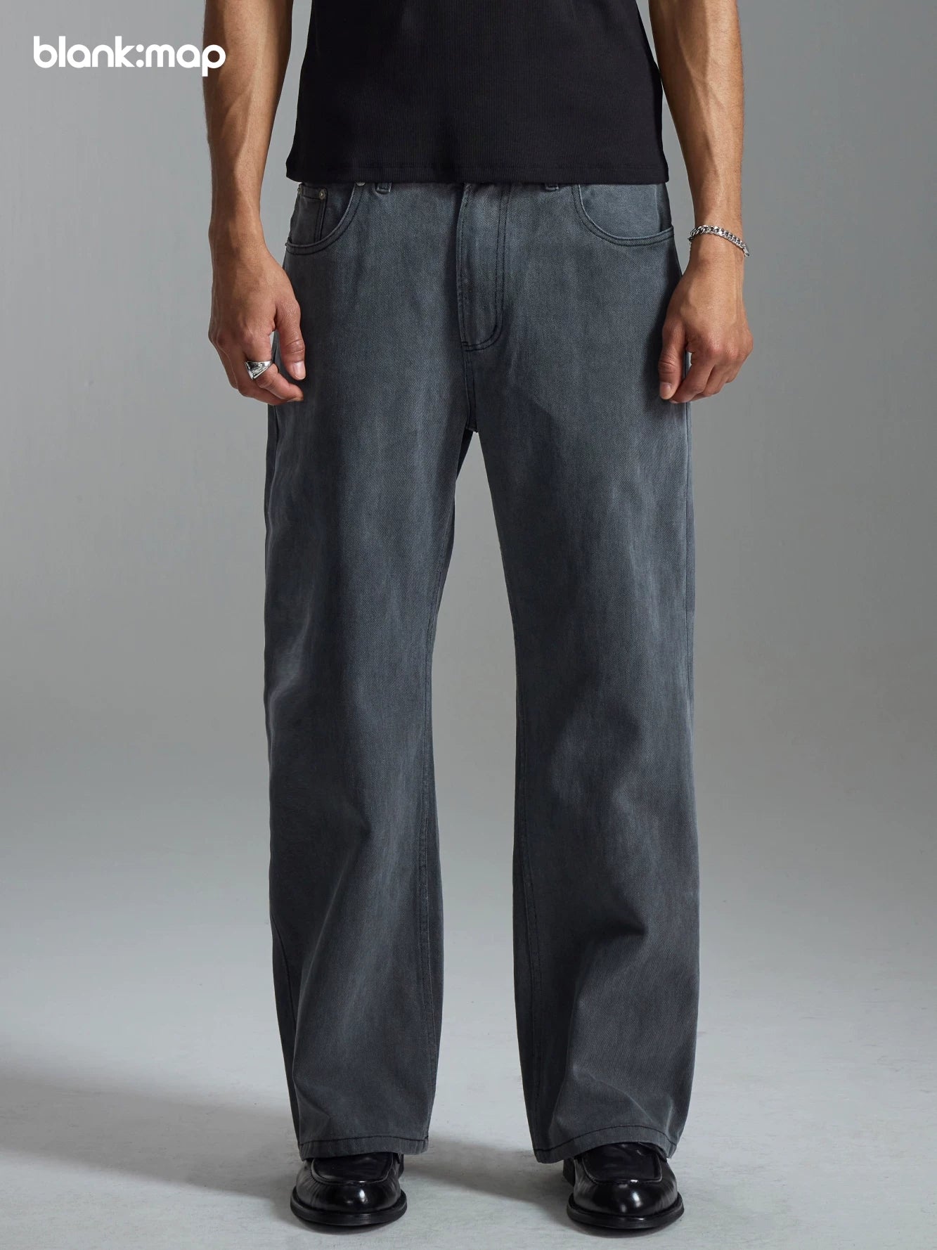 Blank Map Retro Straight Skinny Jeans