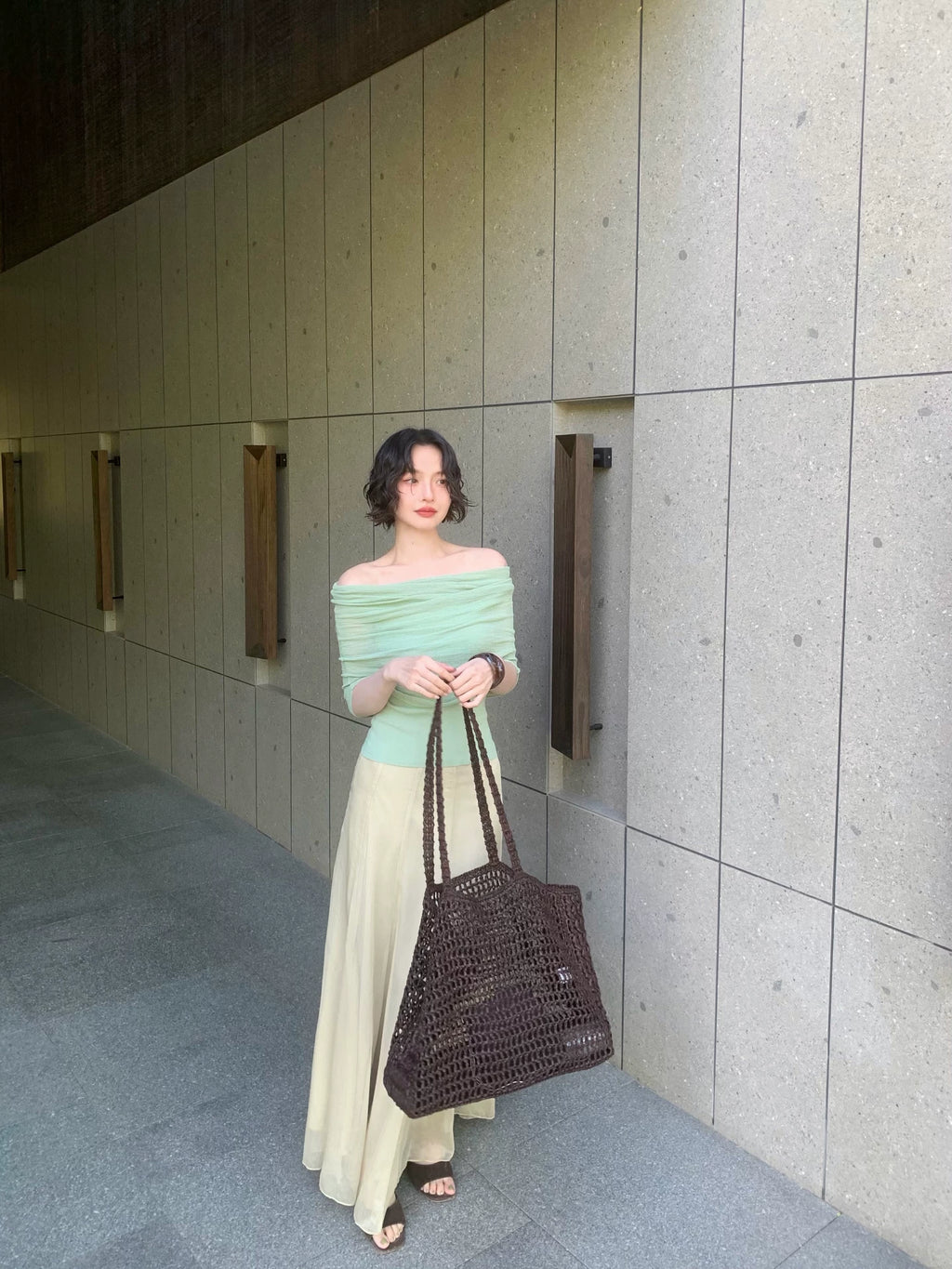 KELIFAN Retro Off-shoulder Slimming Tee