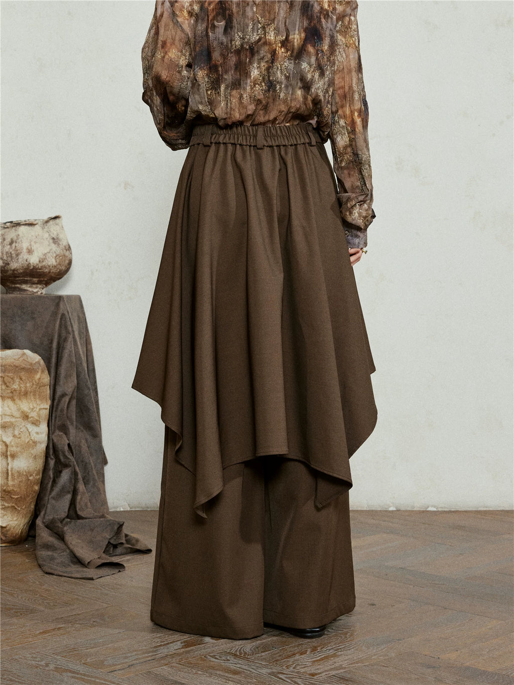 SUNYVONNE Irregular Casual Wide-leg Pants