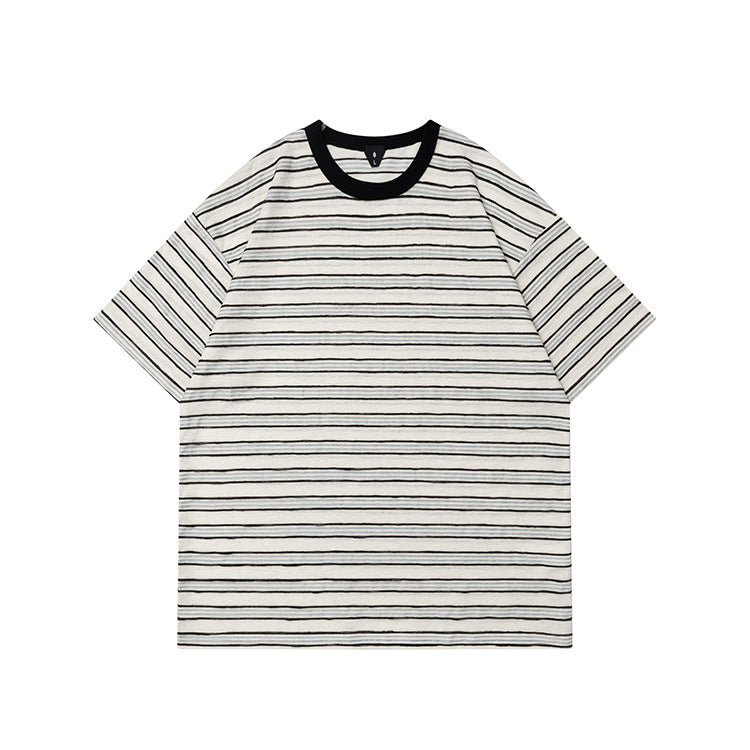 OVDY Contrast Color Loose Striped Tee