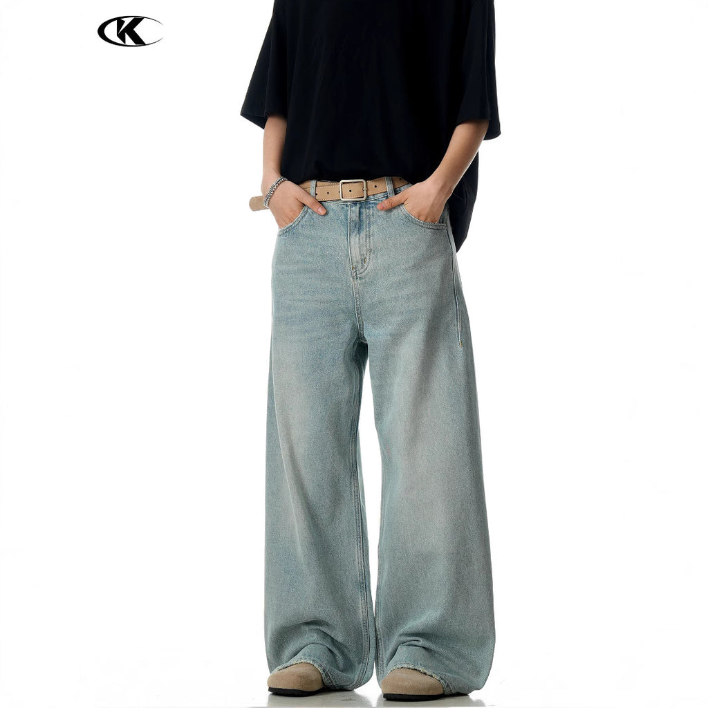 11KN Retro Cat Beard Loose and Skinny Jeans