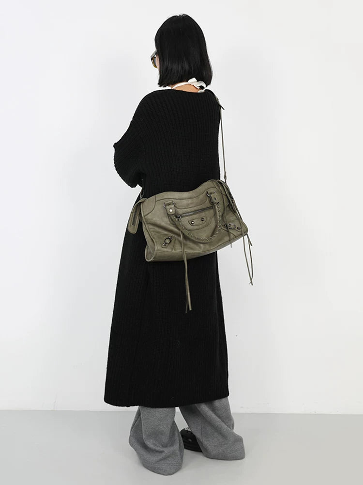JANDRESS Paris Rivet Large Capacity Messenger Bag