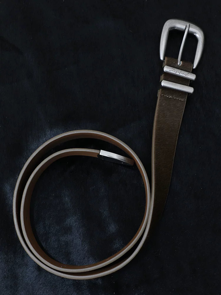 ZOZOFOREST First Layer Horse Leather Old Money Retro Leather Belt