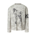 YADcrew Washed Hot Diamond Rivet Long Sleeve T-Shirt