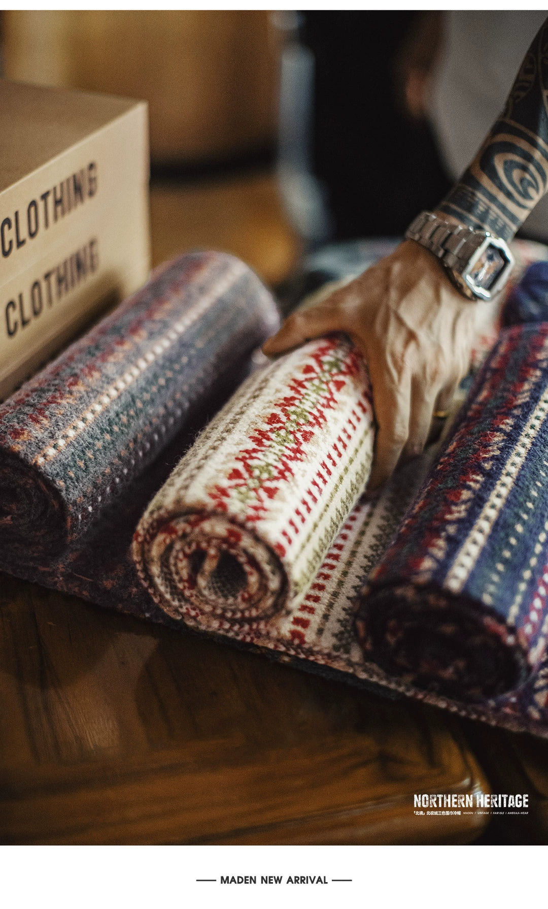 Maden Vintage Scarf Warm Wool Hat Knitted Set