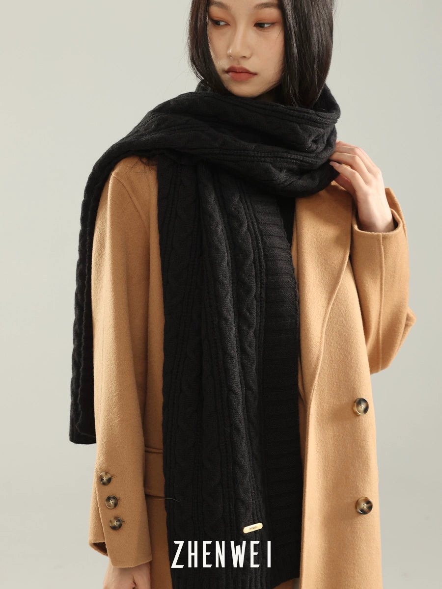 ZHENWEI Knitted Scarf Enlarged and Widened Scarf