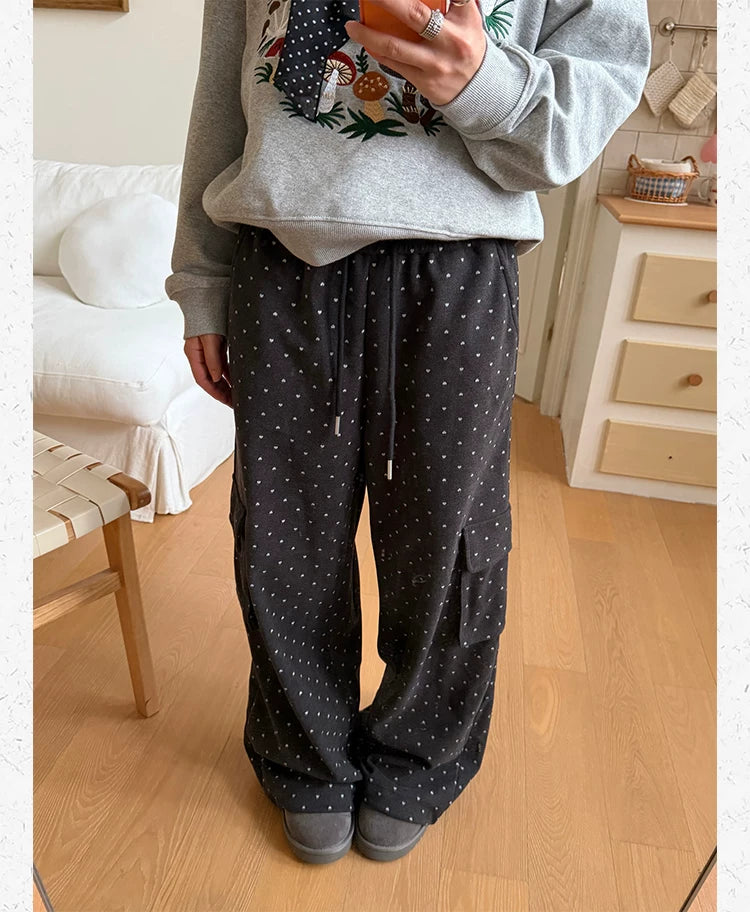 CCYE Love Polka Dot Straight Casual Pants
