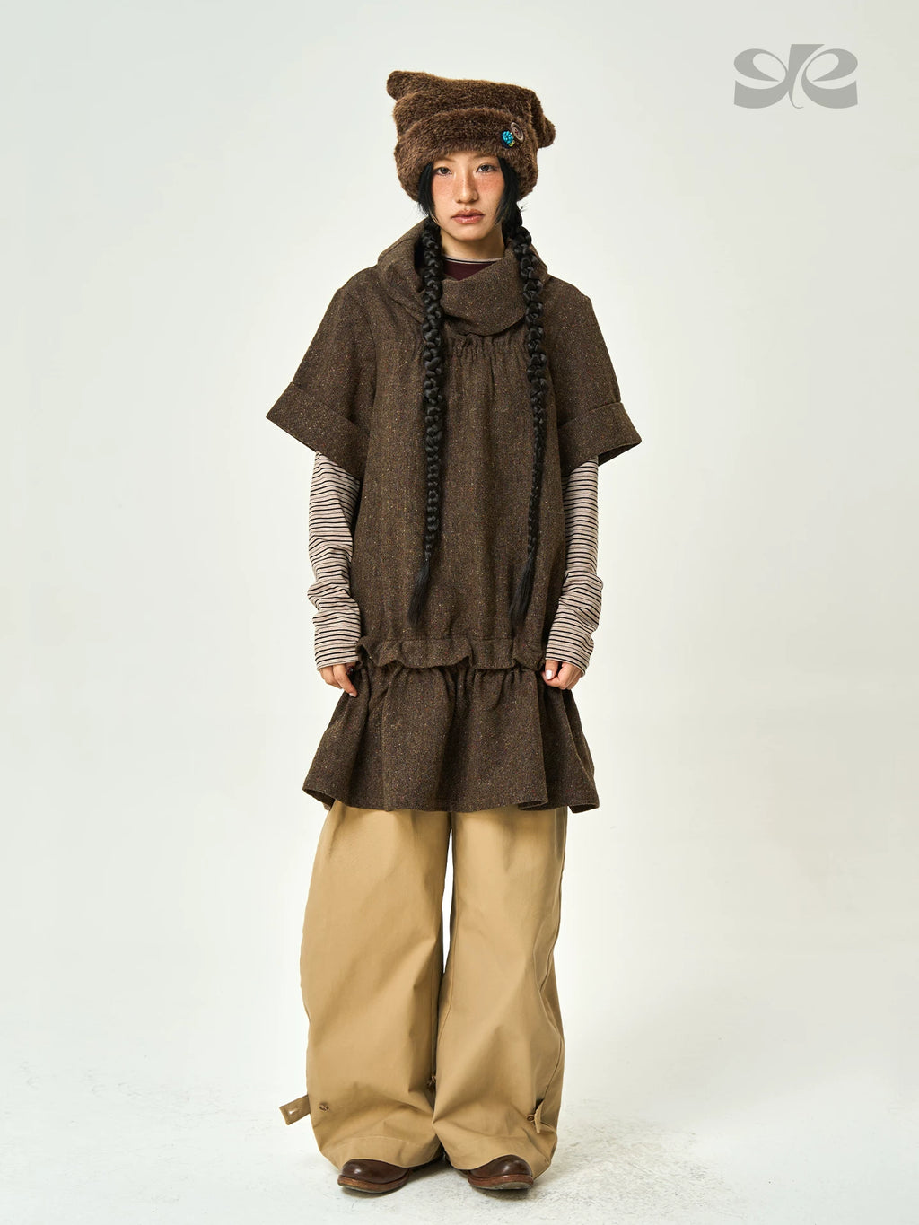 Enteralt Warm Color Point Loose Versatile Dress