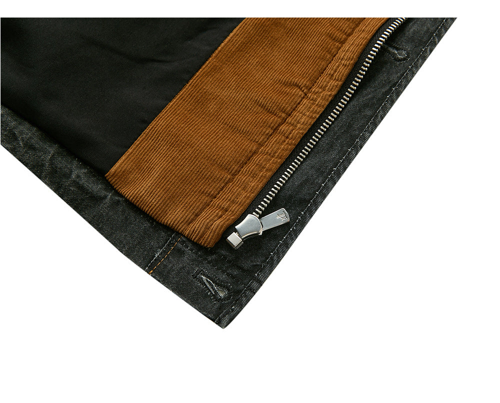 EME Retro Corduroy Lapel Short Wide Thin Jacket