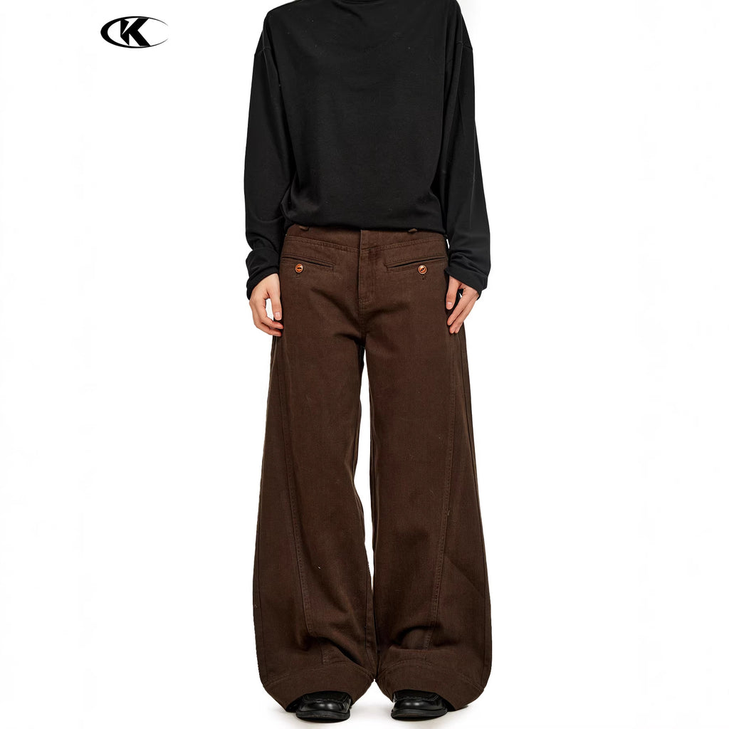 11KN Vintage Loose Wide Leg Straight Casual Pants