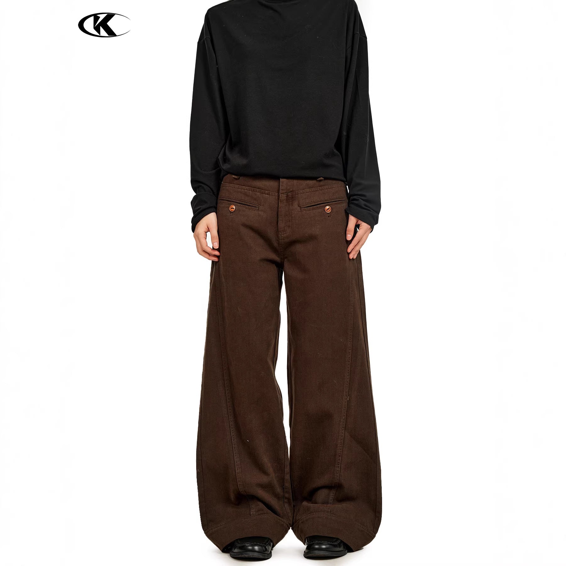 11KN Vintage Loose Wide Leg Straight Casual Pants