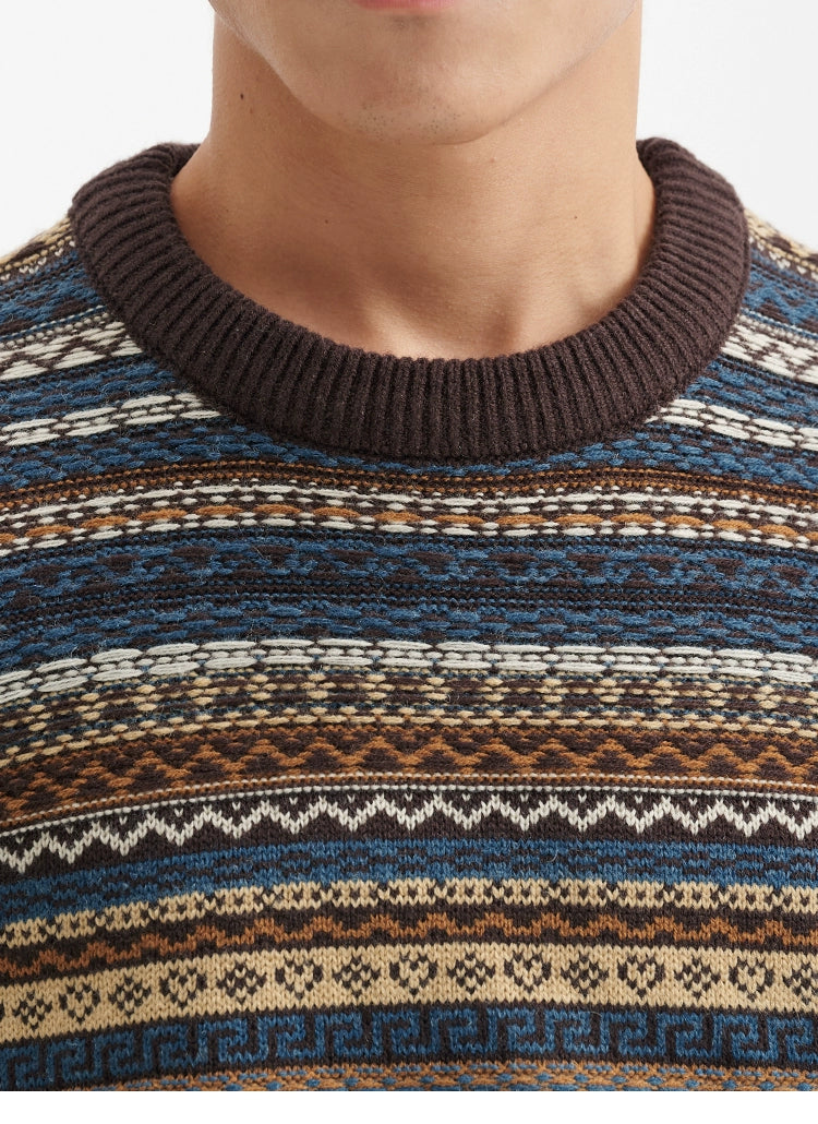 BUTTBILL Vintage Fair Island Crew Neck Sweater