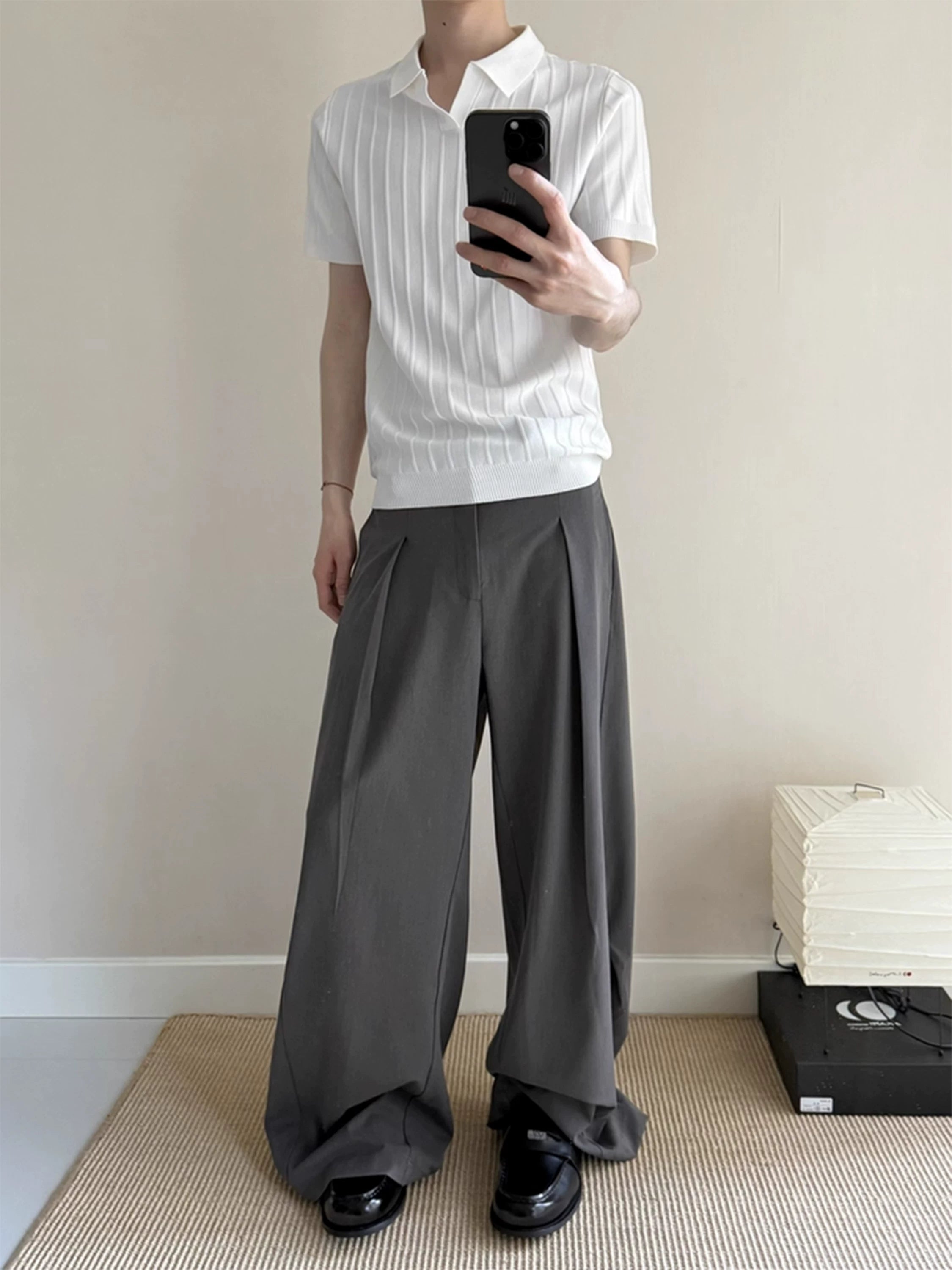 TERRAINCOGNITA Knitted Short and Wide POLO Shirt