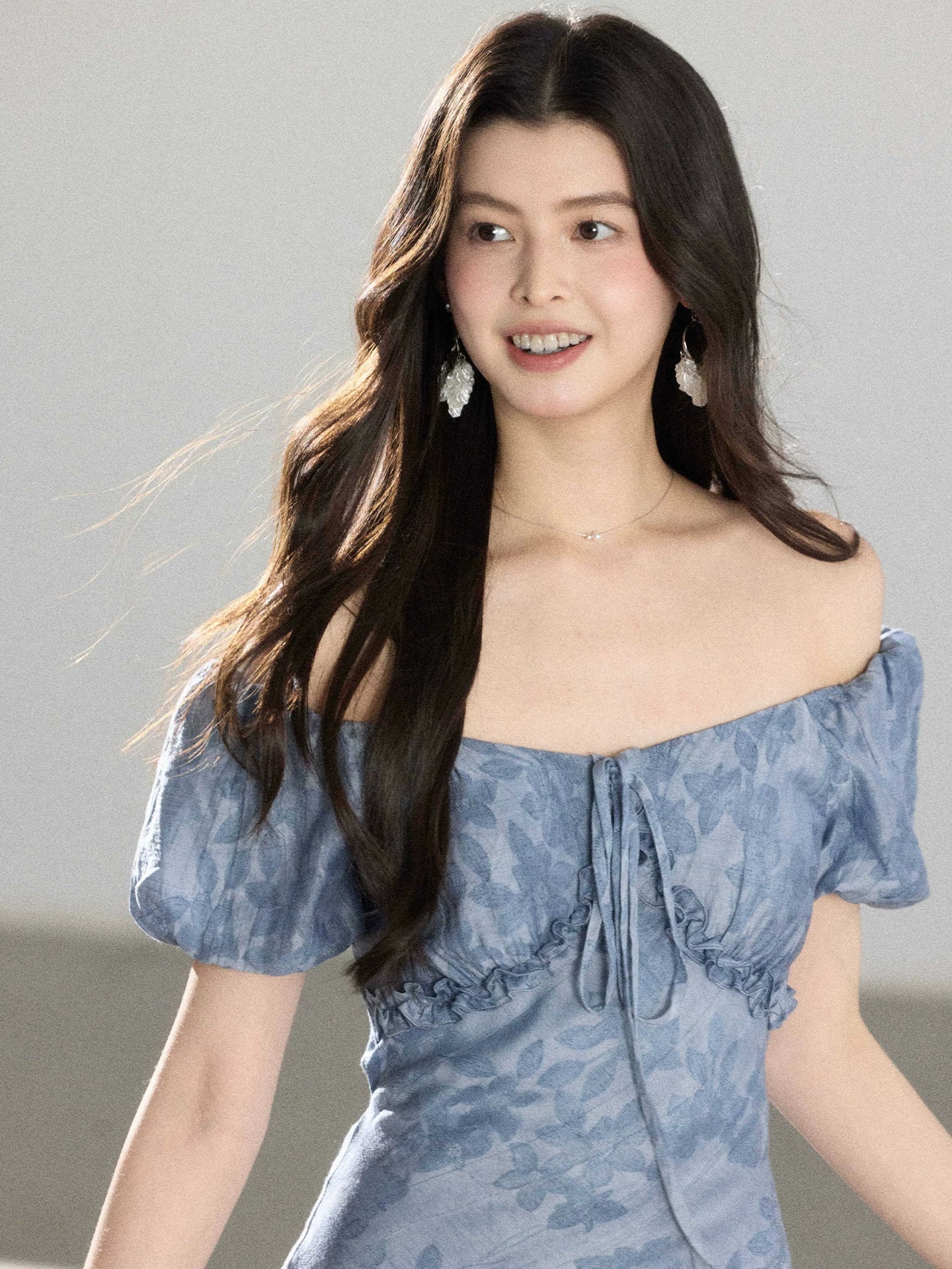 TYANG Retro Jacquard Waist Dress