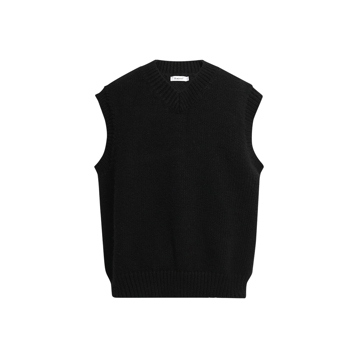 FUNKYFUN  Needle Sleeve Head V Neck Knitting Sweater Vest