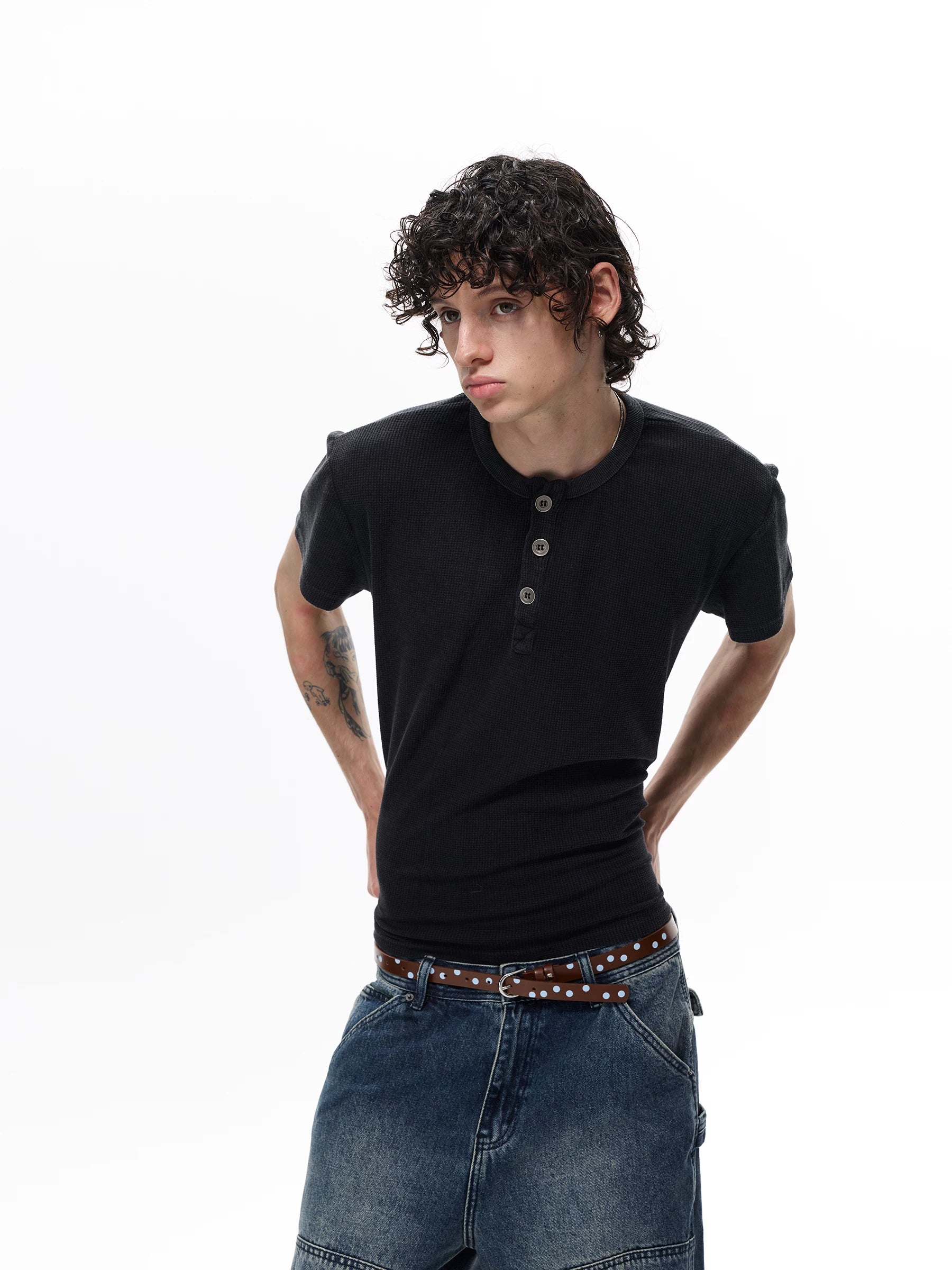 WLNEXT Henry Neck Polo Tee