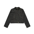 CHANYOOU Vintage Stand-up Collar Deconstructed Denim Jacket