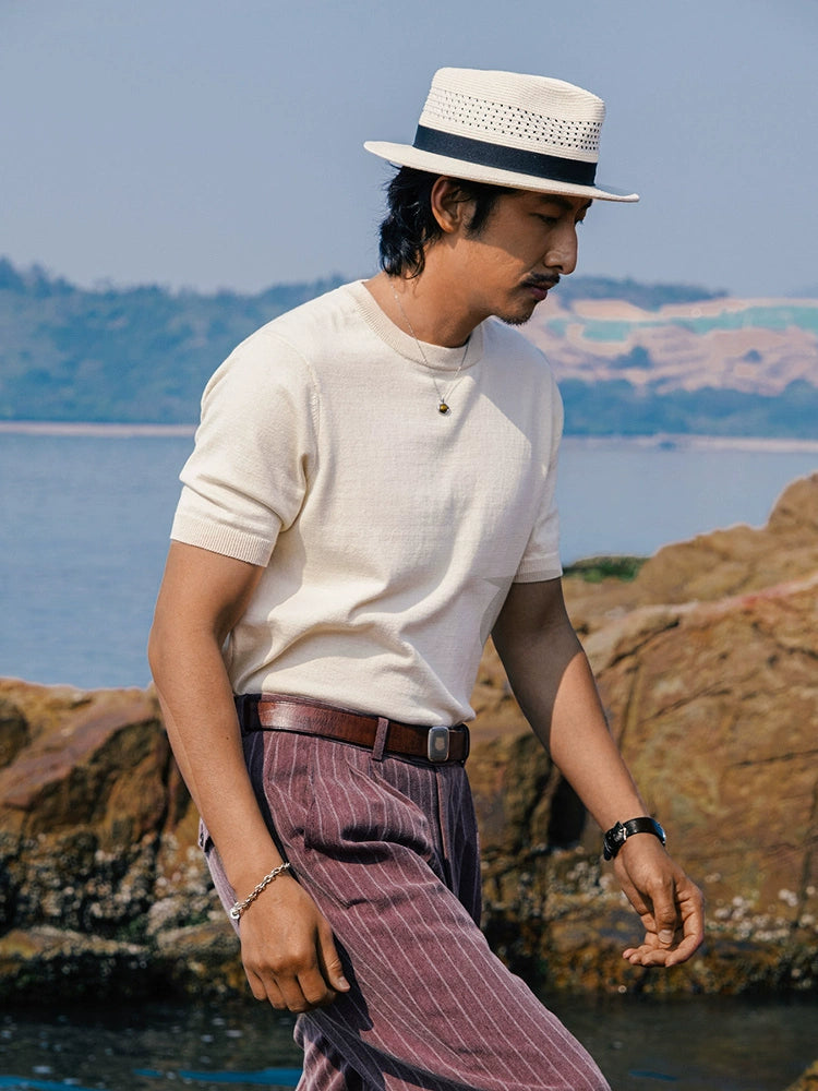 SOARIN Vintage Knitted Breathable Thin Tee