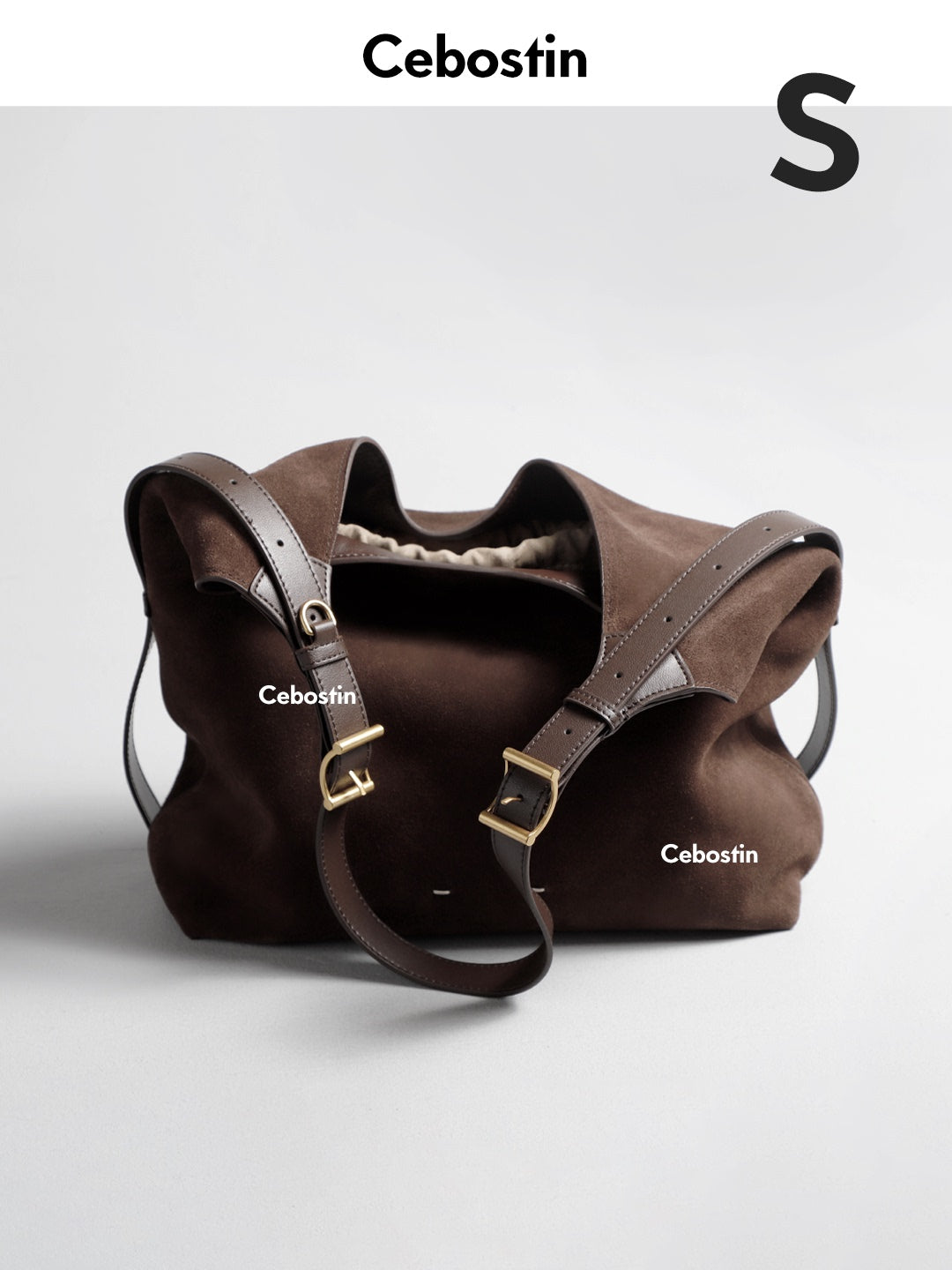 Cebostin Niche Light Luxury Matte Cowhide Large Capacity Messenger Bag