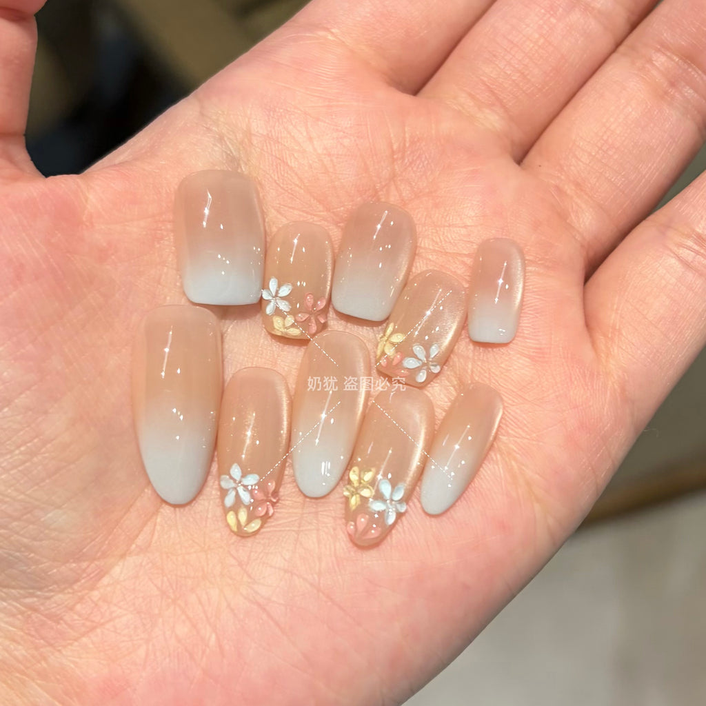 Beetle Nails Hand-painted Dopamine Flower Hand-worn Armor