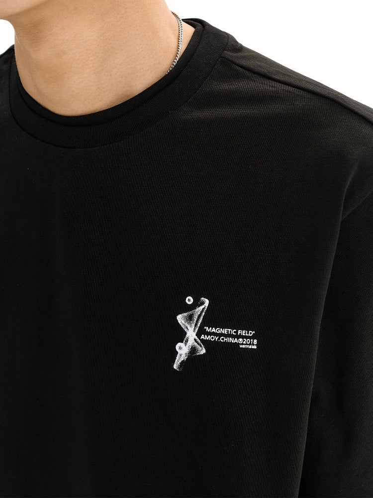 WANNA LAB "quantum Hourglass" Double Neckline Hidden Needle Process Tee