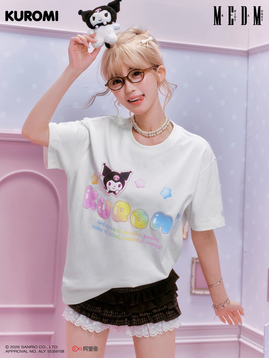MEDM Anime Logo Printing Casual Crew Neck Tee