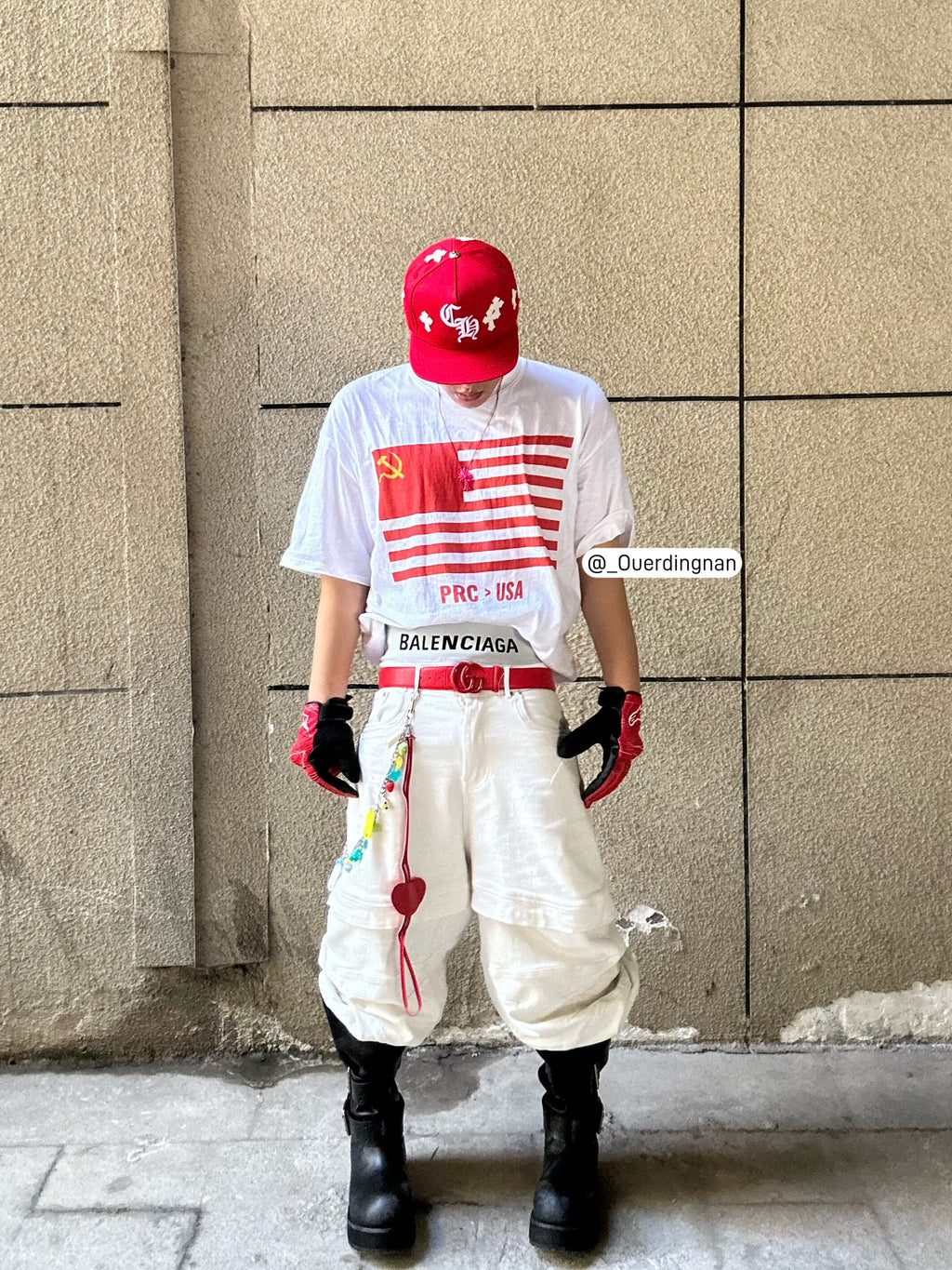 EREBUS Flag Slogan Print Casual Tee