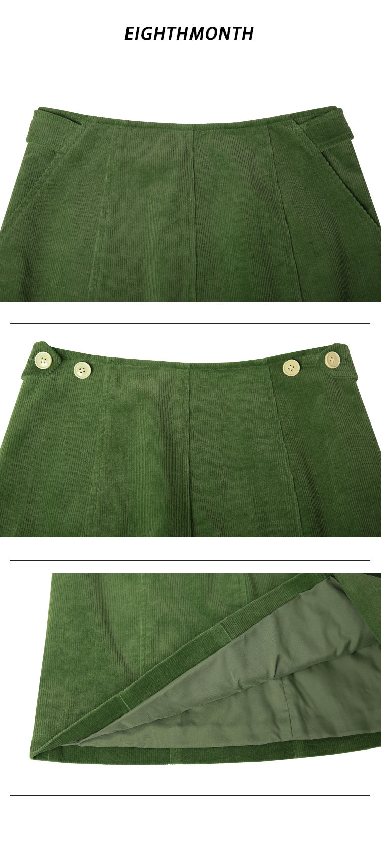 EIGHTHMONTH Casual Corduroy Skirt