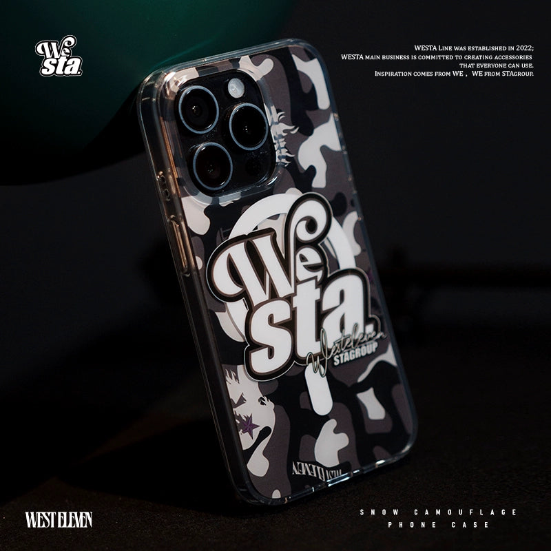 WESTELEVEN Apple Snow Camouflage, Silicone Magnetic Phone Case