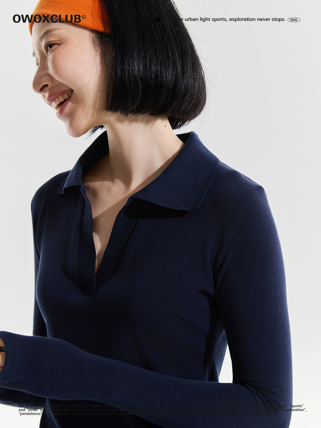 OWOX V-neck Simple Slim-fitting and Thin Polo Shirt
