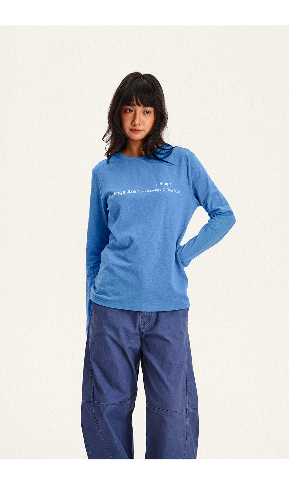 CryingCenter Soft Waxy Monogram Print with Loose Long Sleeves