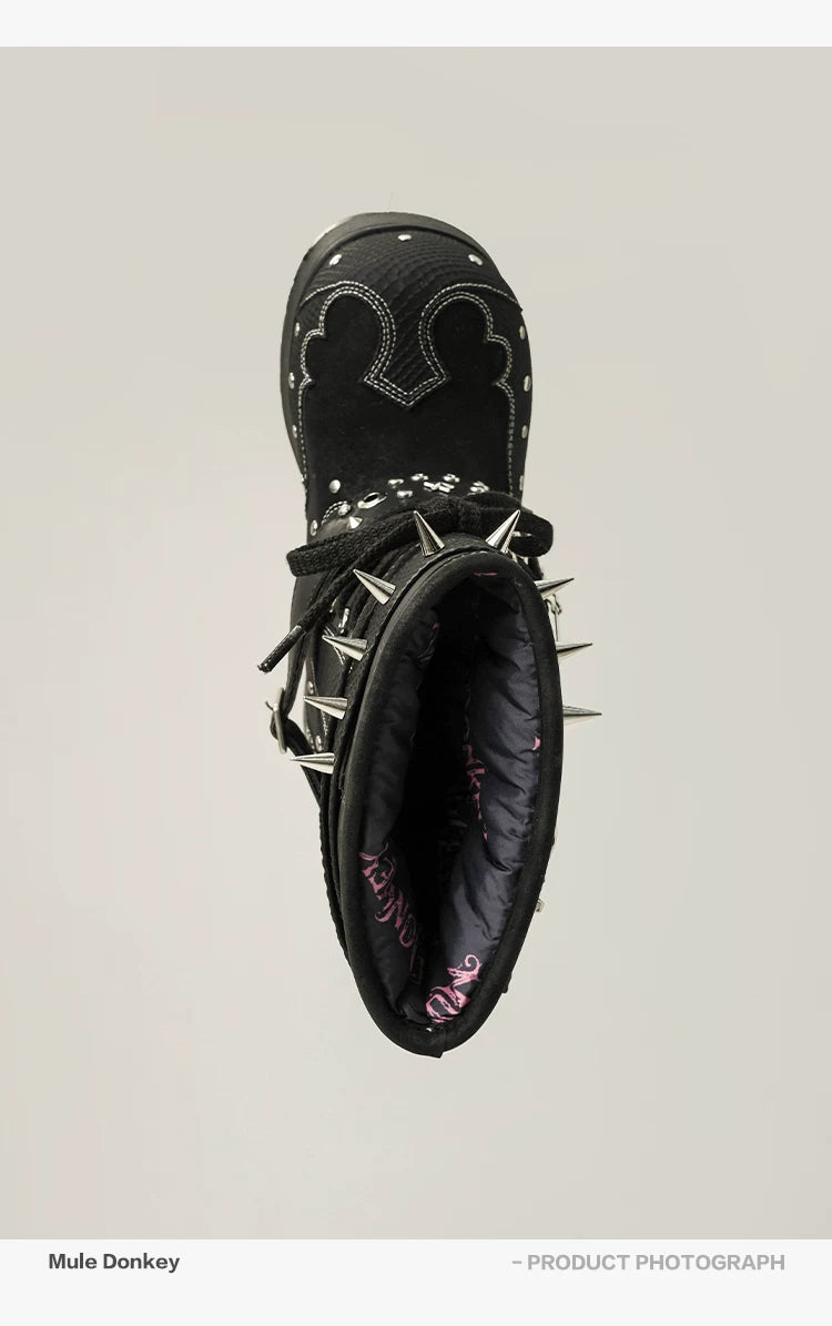 Donkey Rivet Western Platform Boots