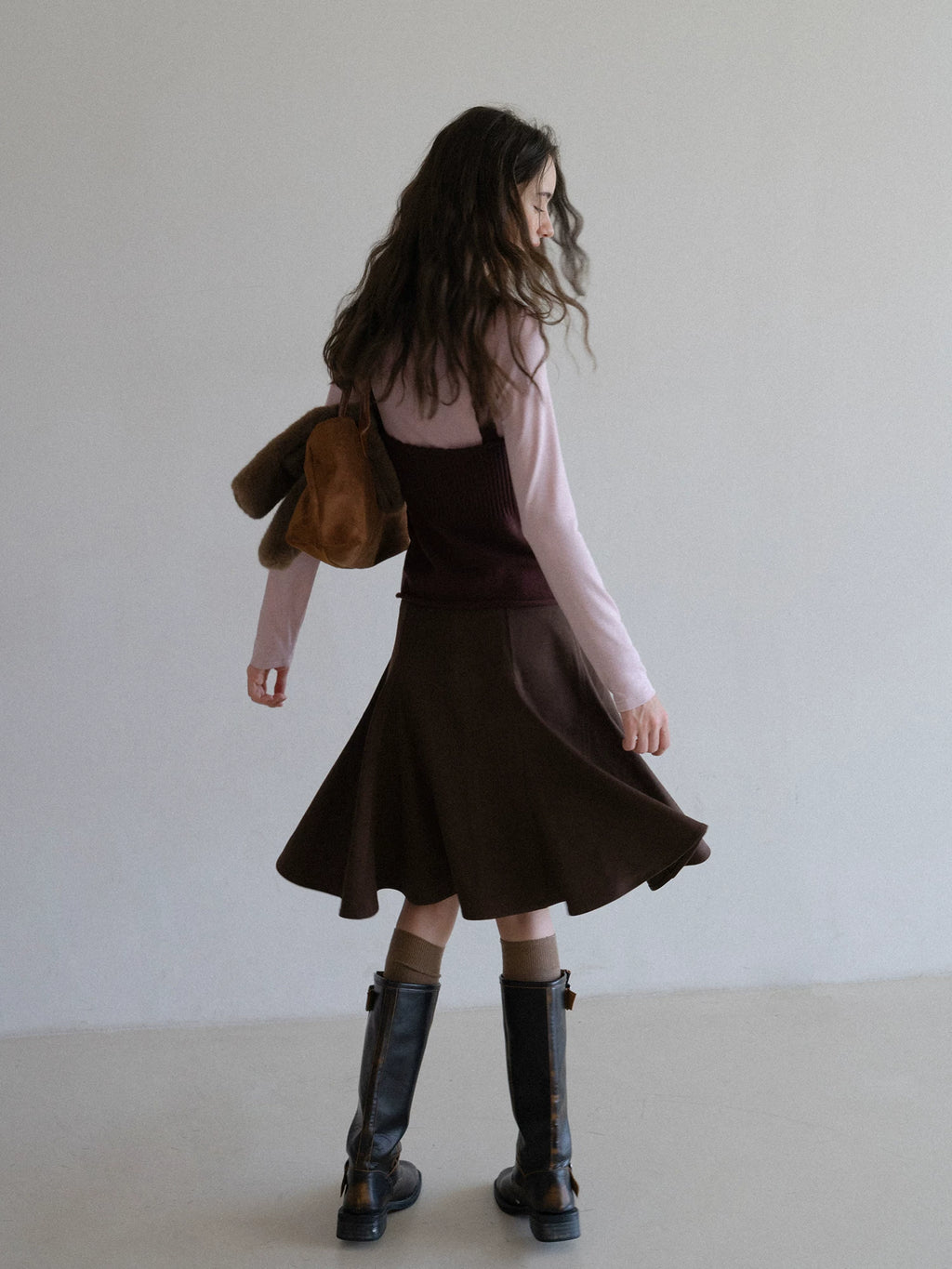 EGGKA Retro High-waisted Temperament Skirt