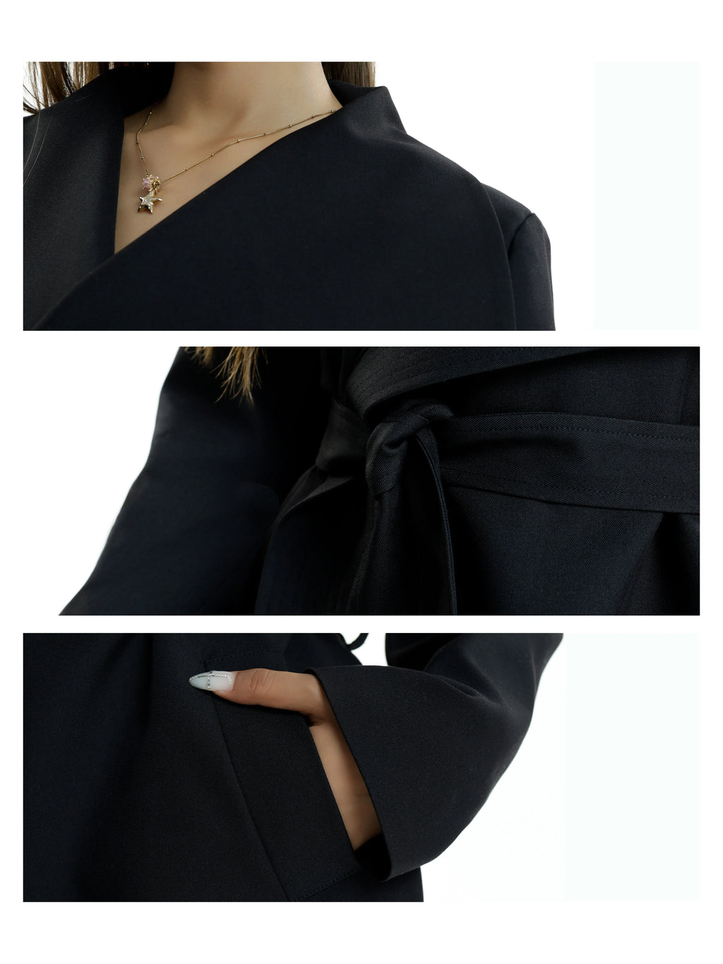 Audwyn Loose and Thin Lace-up Waist Suit Coat