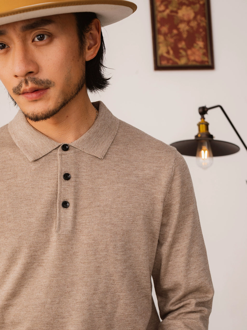 SOARIN Casual Slim-fit Lapel Sweater Bottoming Shirt