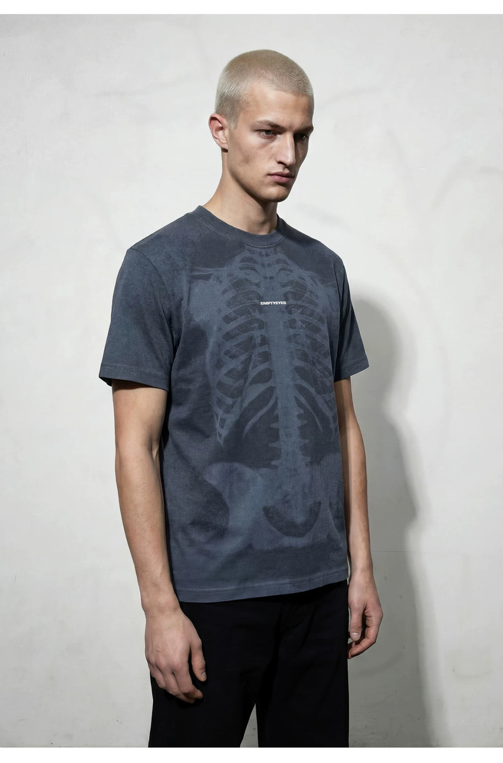 Empty Eyes Skeleton Print Casual Tee