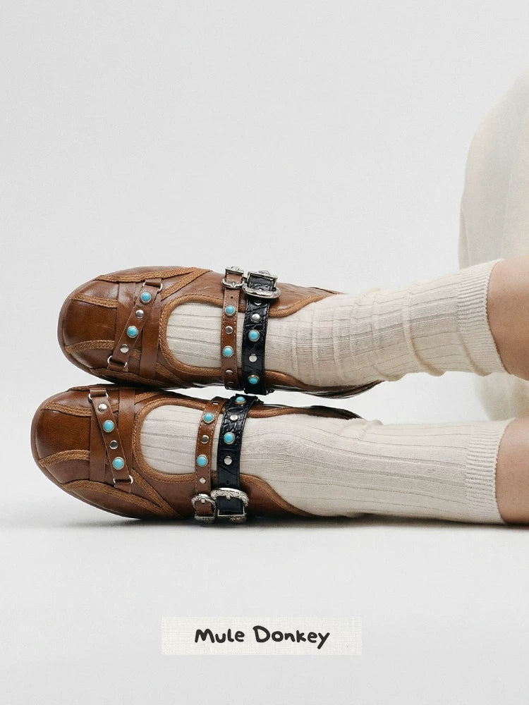 Donkey Niche Shallow Mouth Flat Shoes
