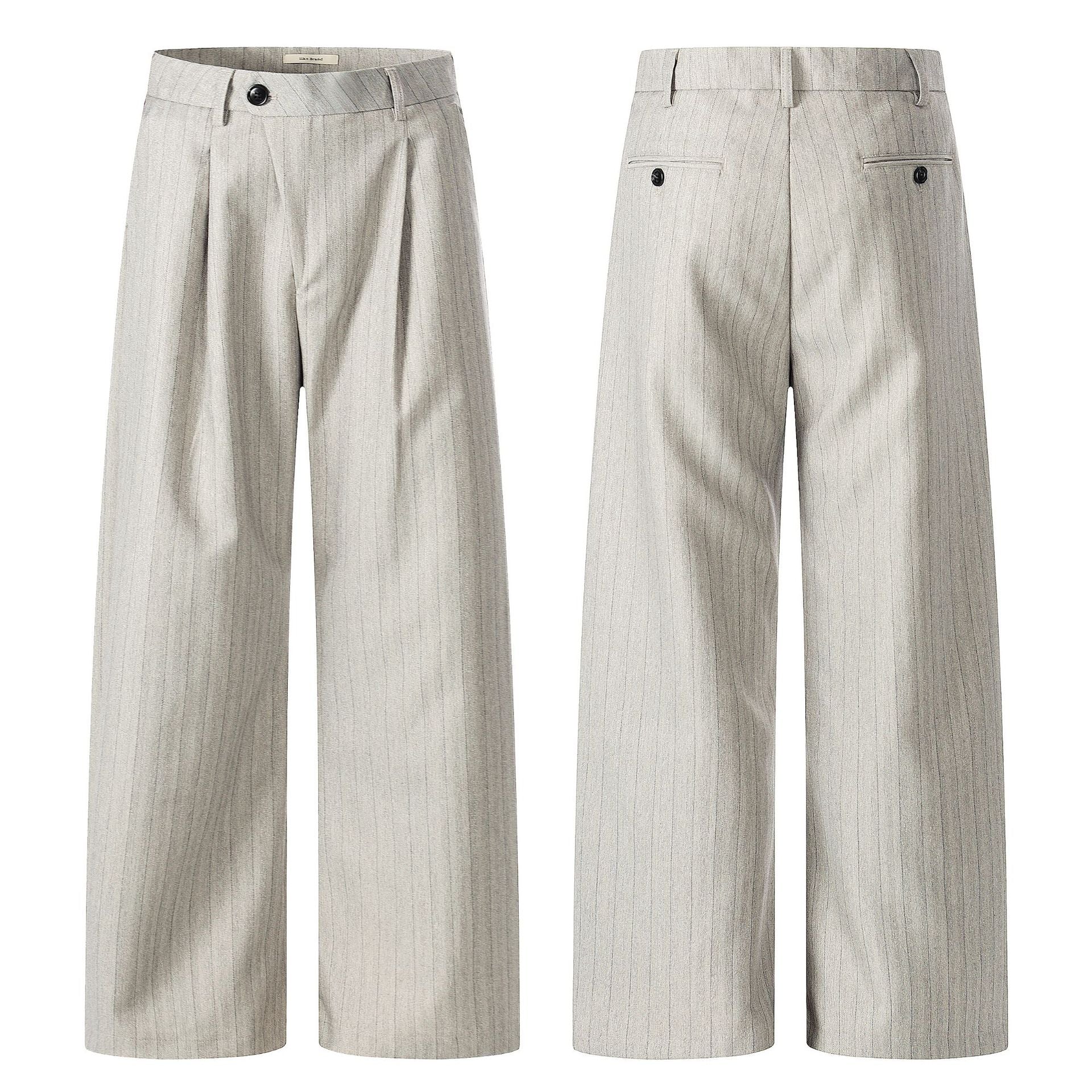 11KN Money Striped Wide-Leg Trousers