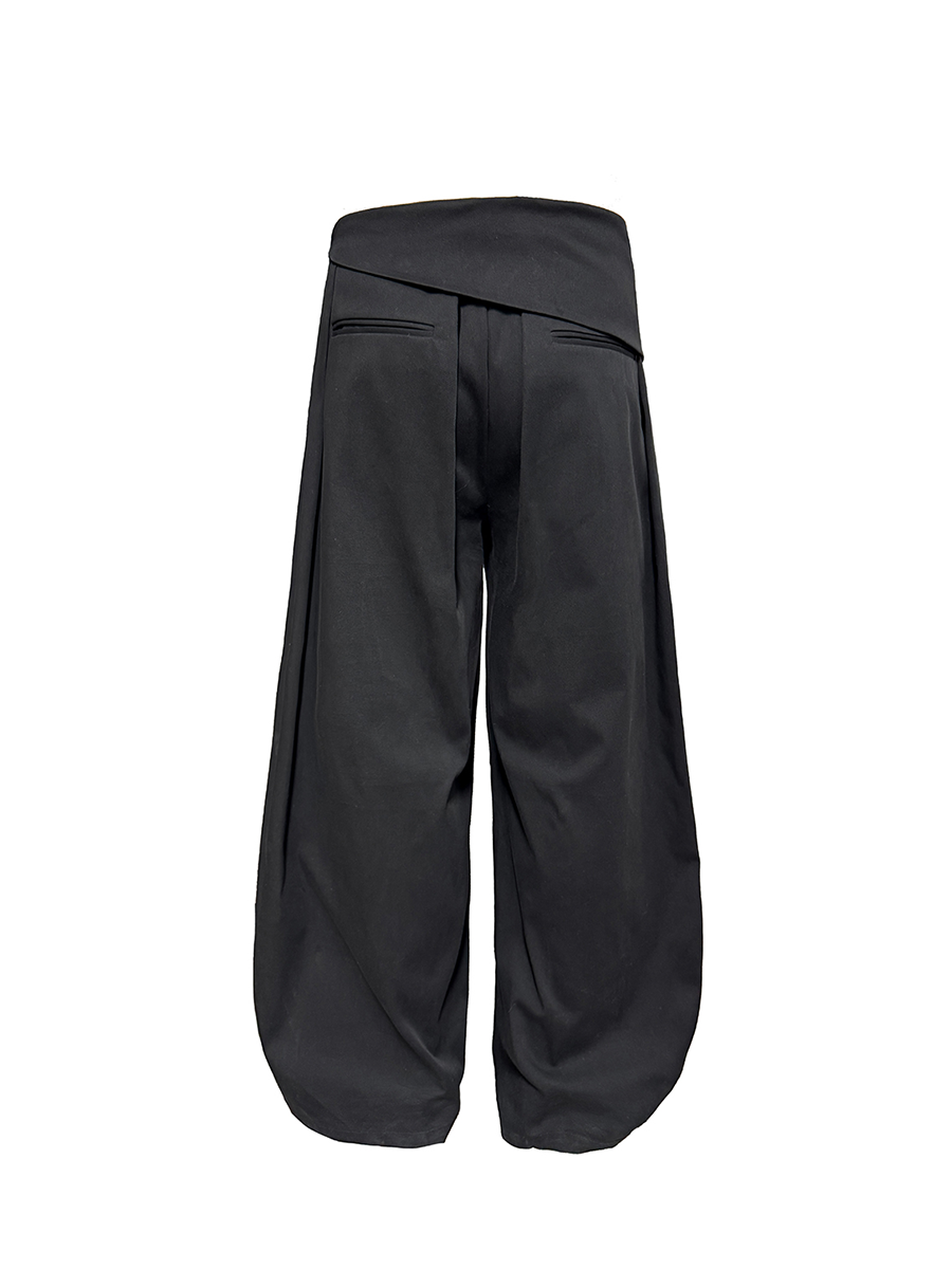 JCAESAR Waist-turned Pleated Straight-leg Slacks
