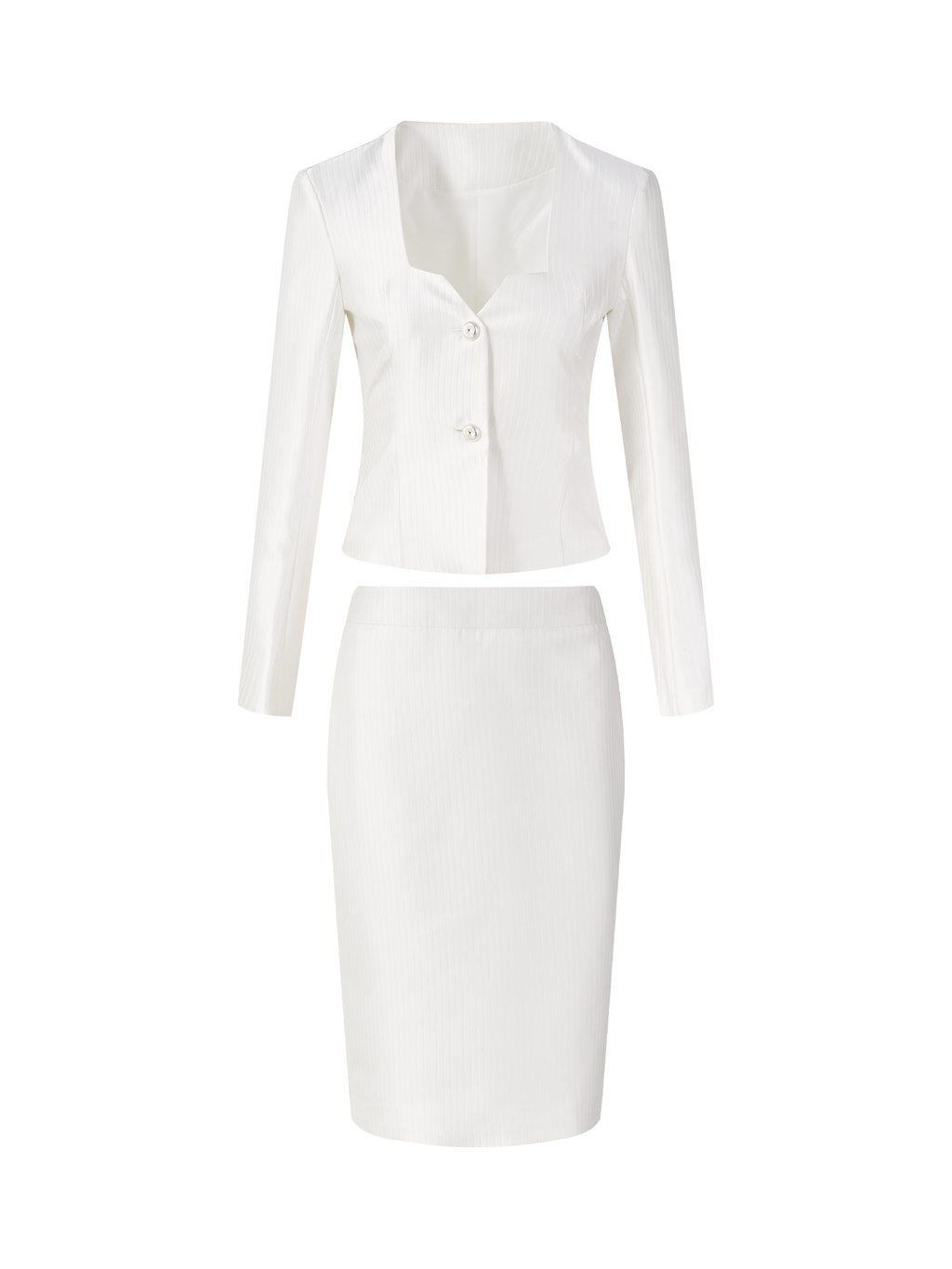 FINDYAWINGS Slim-fit V-neck Long-sleeved Skirt Set