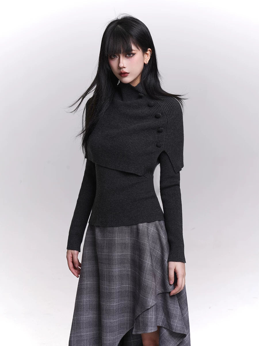 Ladyghost Casual Versatile Knitted Sweater Two-piece Set