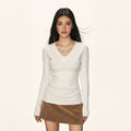 Cherry Melody Vintage Wool V-neck Knitted Long Sleeves
