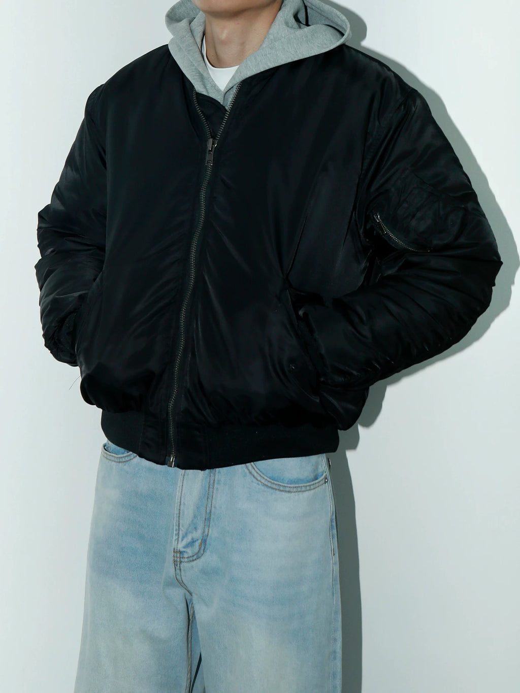 PLUS NO LOGO 25AW MA1 short and wide cotton bomber jacket